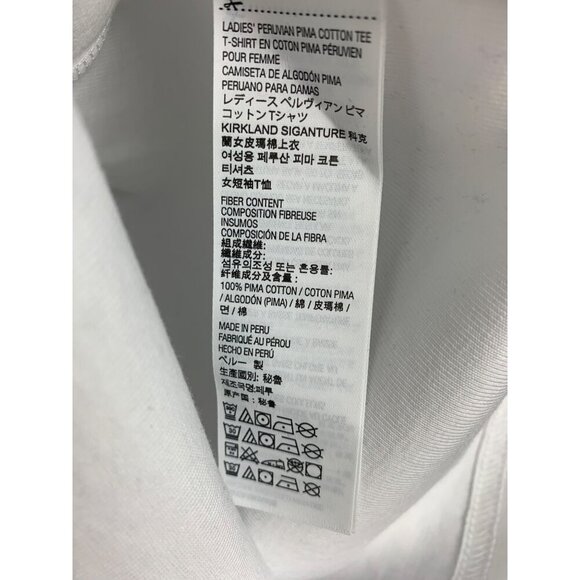 Kirkland Womens Peruvian Pima Cotton T-Shirt L White - Picture 5 of 5